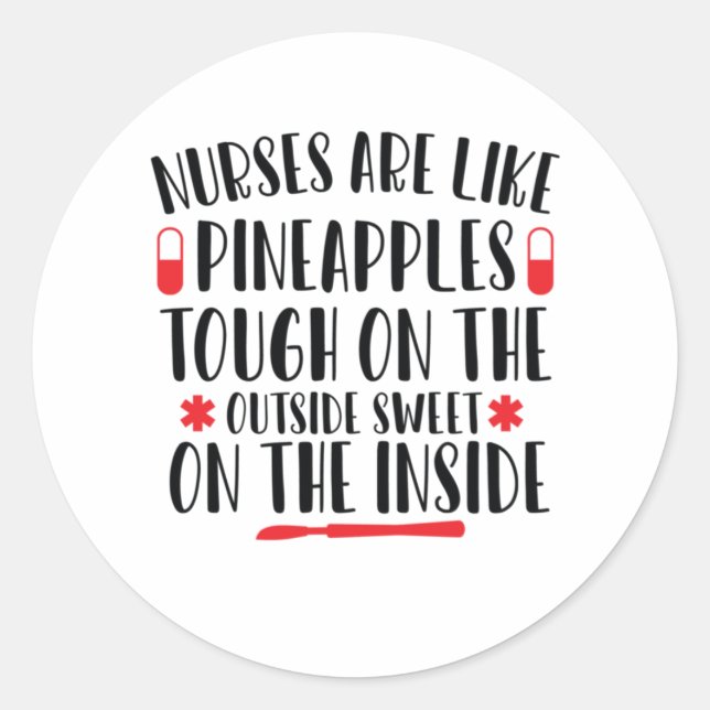 Sticker Rond Nurse Art Nurse Sont Comme Des Ananas (Devant)