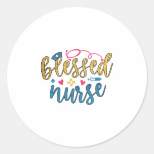 Sticker Rond Nurse Gift Blessed Nurse