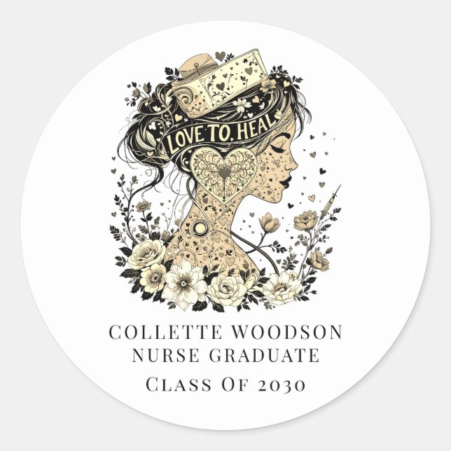 Sticker Rond Nurse Graduation Party (Devant)