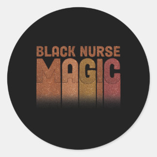 Sticker Rond Nurse Life Melanin Queen Black Girl Histoire de la