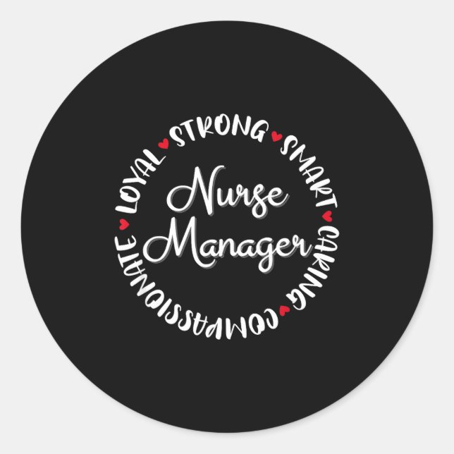 Sticker Rond Nurse Manager Nurses Nursing Graduation Medical Lo (Devant)