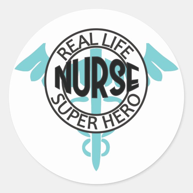 Sticker Rond Nurse Real Life Super Hero (Devant)