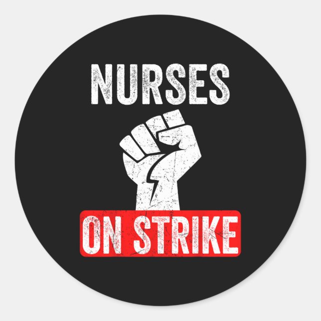 Sticker Rond Nurses On Strike Nnu National Nurses United Staffi (Devant)