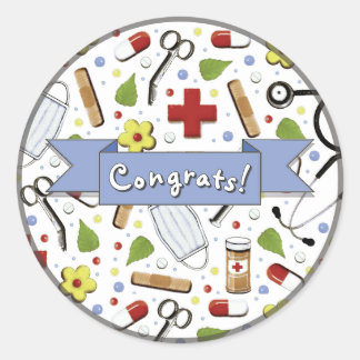 Sticker Rond Nursing School Graduation Congrats