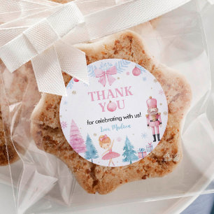 Sticker Rond Nutcracker Anniversaire Merci Fête Favoriser Tags