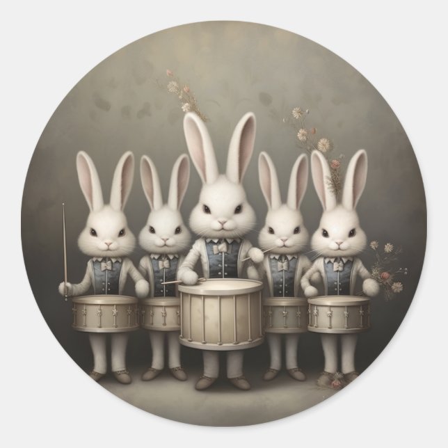 Sticker Rond Nutcracker Ballet Fashion-Hare Drummers (Devant)
