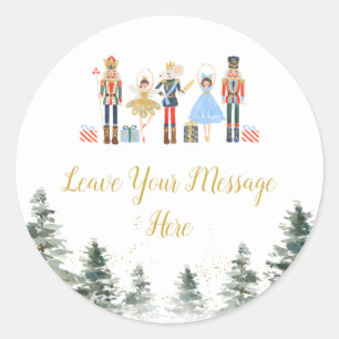 Sticker Rond Nutcracker Noël Thé nuptial Aimer Votre message