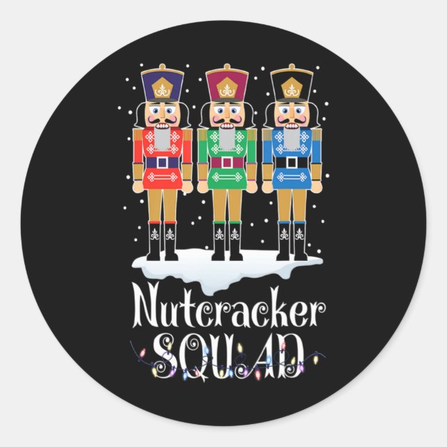 Sticker Rond Nutcracker Squad Ballet Dance Christmas Xmas Light (Devant)