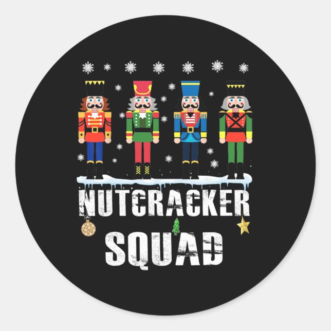 Sticker Rond Nutcracker Squad Byllet Dance Matching Family Chri (Devant)