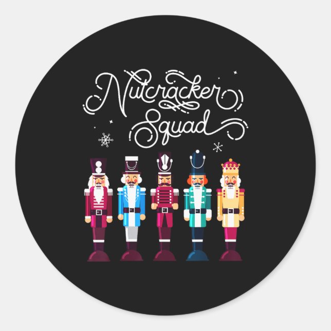 Sticker Rond Nutcracker Squad Holiday Christmas Boy Girls Women (Devant)