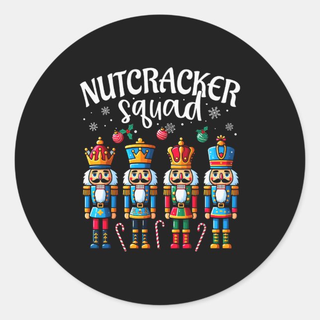 Sticker Rond Nutcracker Squad Pajama Merry Christmas Toddler Bo (Devant)
