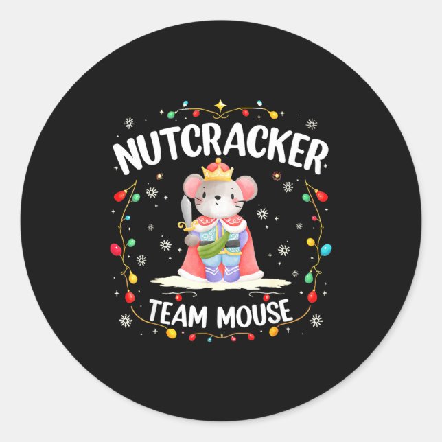 Sticker Rond Nutcracker Team Mouse Christmas Dance Ballet Merry (Devant)