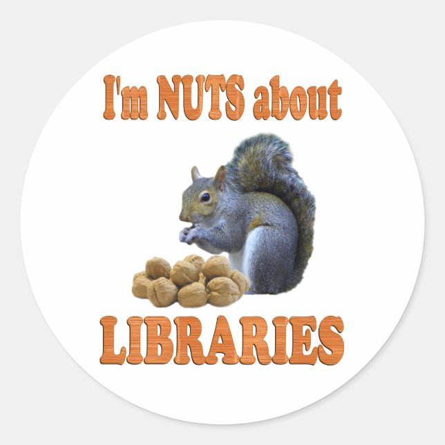 Sticker Rond Nuts sur les bibliothèques (Devant)