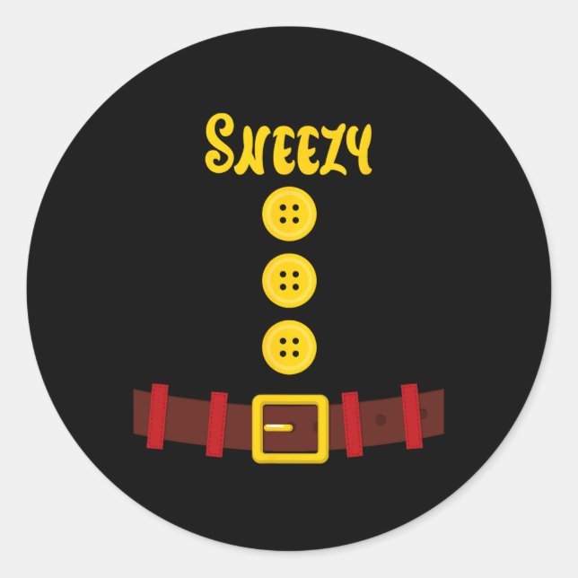 Sticker Rond Nwarf Easy Halloween Group Matching Hommes Femmes  (Devant)