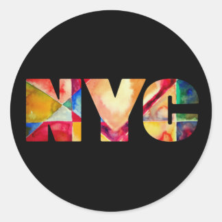 Sticker Rond NYC New York City Artsy Aquarelle colorée tendance