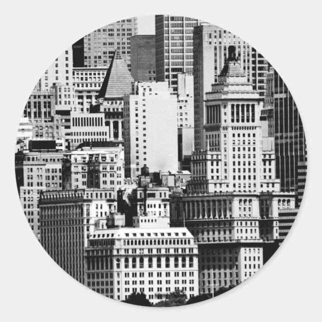 Sticker Rond NYC Skyline IX (Devant)