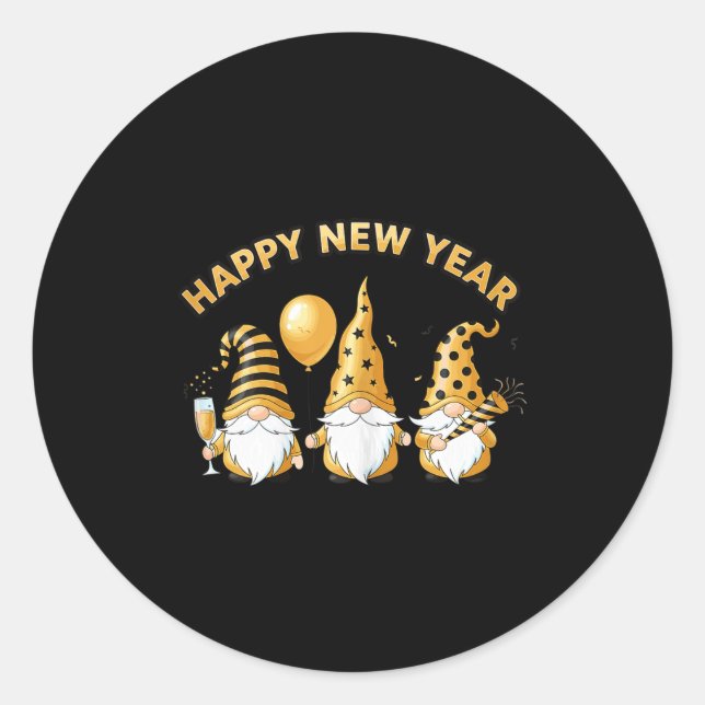Sticker Rond Nye Gnome Shirts For Women, Happy New Year 2026 Pa (Devant)
