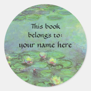 Sticker Rond Nymphéas par Claude Monet, Impressionnisme vintage