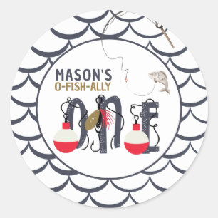 Sticker Rond O-Fish-ally One Fishing Anniversaire