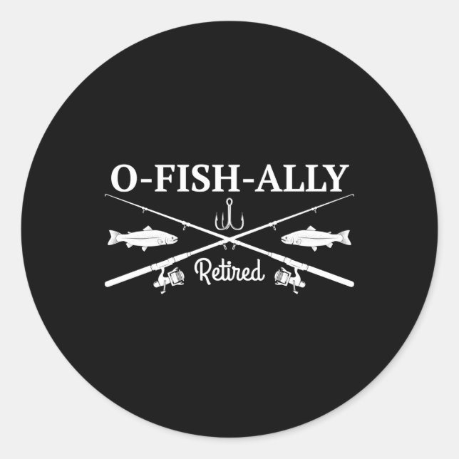 Sticker Rond O-Fish-Ally Retraité Pêche (Devant)