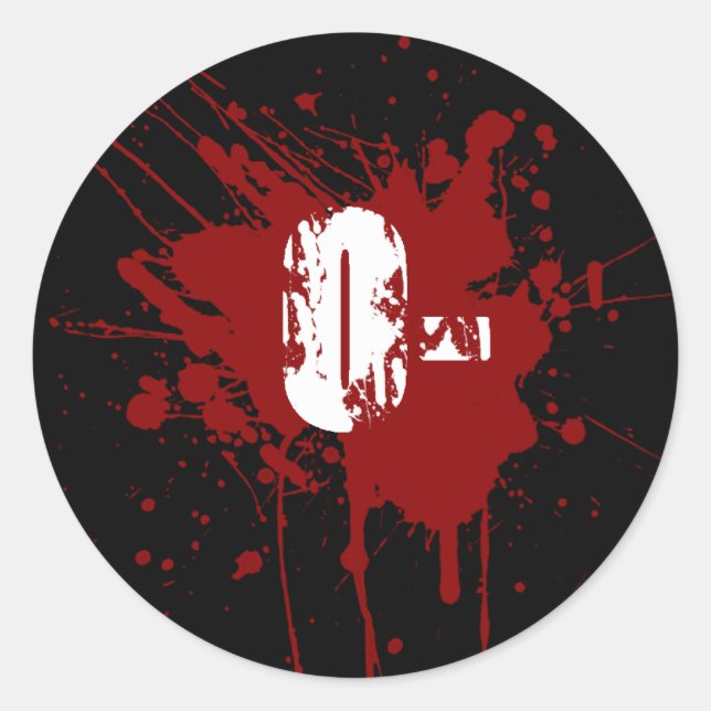 Sticker Rond O Geste sanguine négative don Vampire Zombie (Devant)