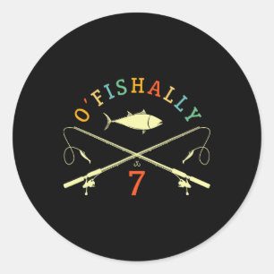 Sticker Rond O-poisson 7 Ans Poissonnier 7ème Anniversaire Pois