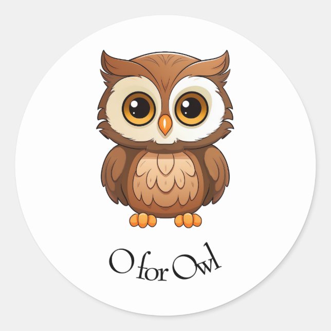 Sticker Rond O pour le hibou (Devant)