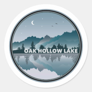 Sticker Rond Oak Hollow Lake Caroline du Nord Réflexion