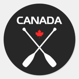 Sticker Rond Oars à pédales croisées du Canada Maple Leaf coule