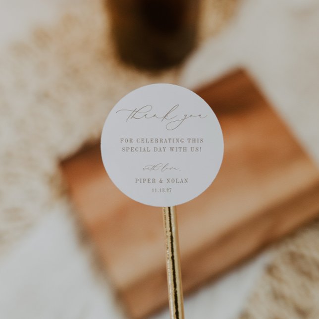 Sticker Rond OASIS Minimalist Wedding Thank You (Créateur téléchargé)