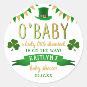 Sticker Rond O'Baby St. Patrick's Day Baby shower