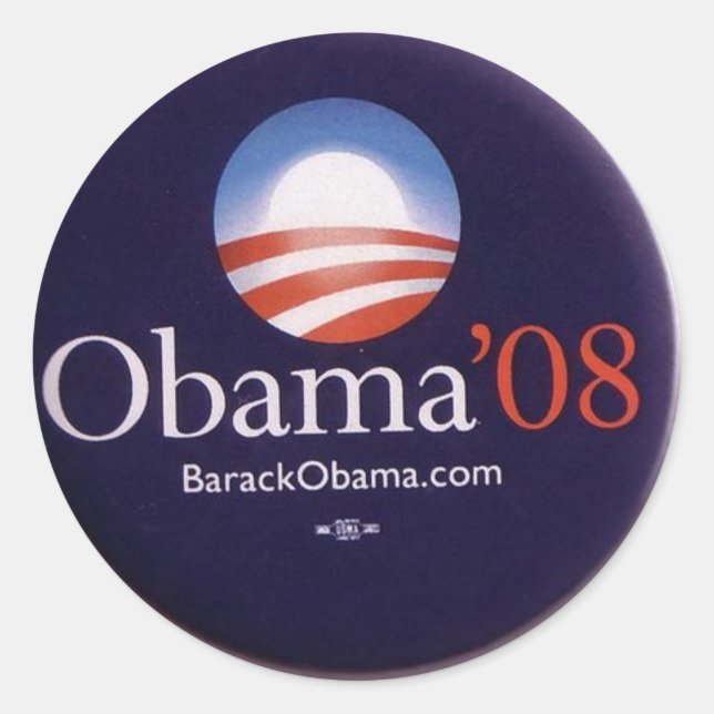 Sticker Rond Obama 2008 (Devant)