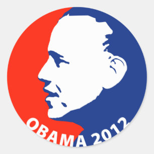 Sticker Rond Obama 2012