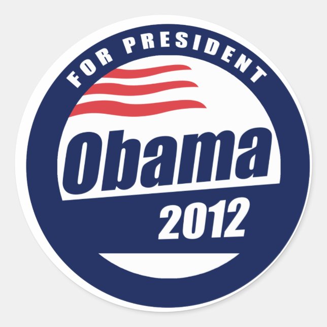 Sticker Rond Obama 2012 (Devant)