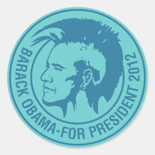Sticker Rond Obama 2012