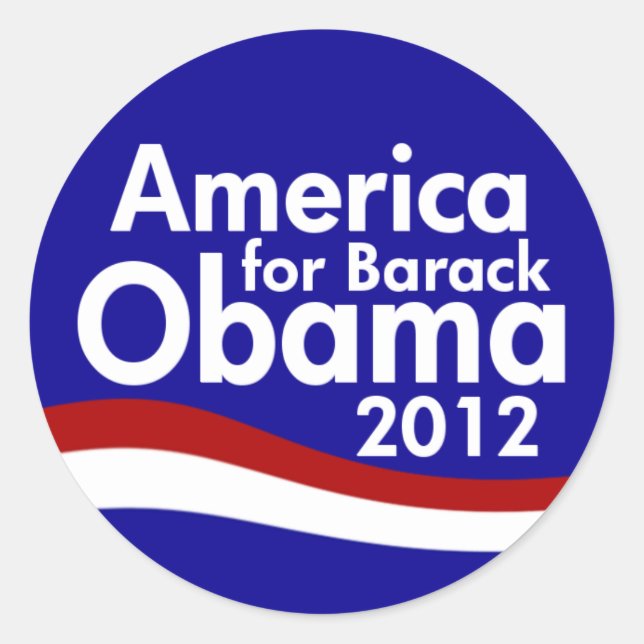 Sticker Rond Obama 2012 (Devant)