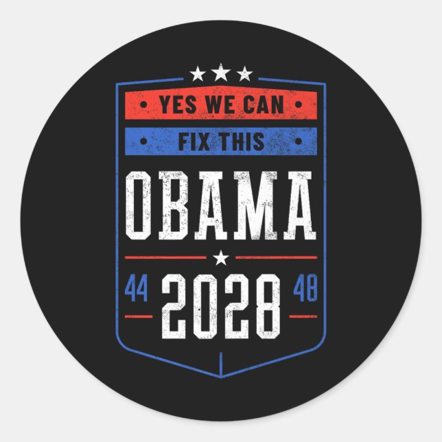 Sticker Rond Obama 2028 44 48 Premium (Devant)