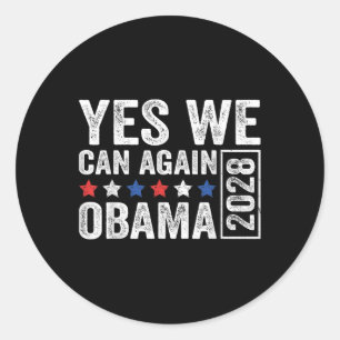 Sticker Rond Obama 2028 Drôle Démocrate du registre électoral p