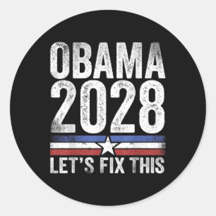 Sticker Rond Obama 2028 Manifestation politique patriotique rét