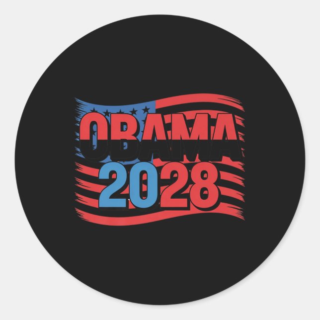 Sticker Rond Obama 2028 Premium (Devant)