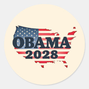 Sticker Rond Obama 2028 — Une nouvelle aube pour l'Amérique