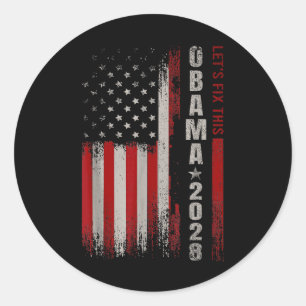 Sticker Rond Obama 2028 Vote Obama pour l'élection présidentiel