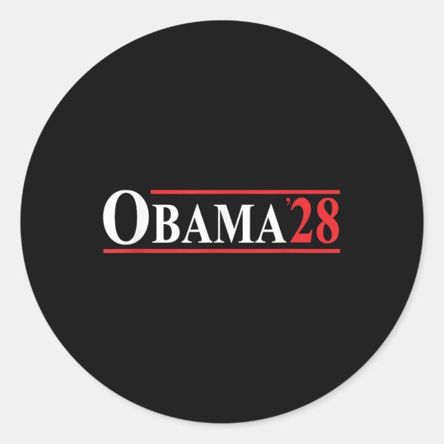 Sticker Rond Obama 28 Retro Vintage (Devant)