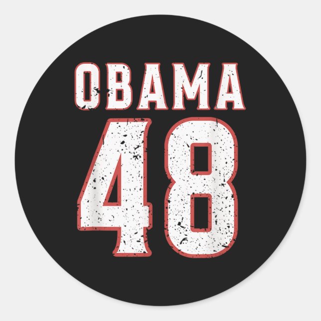 Sticker Rond Obama 48 Le Président Usa America 2028 (Devant)