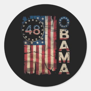 Sticker Rond Obama 48ème Président américain Drapeau Obama pour