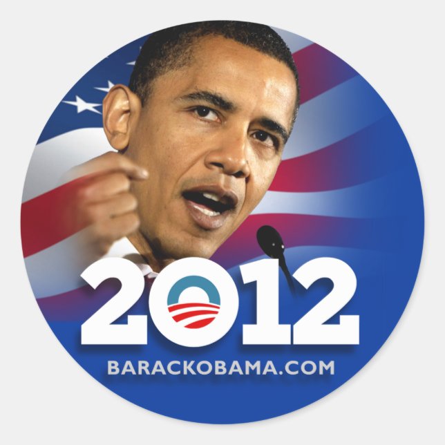 Sticker Rond Obama Biden 2012 (Devant)