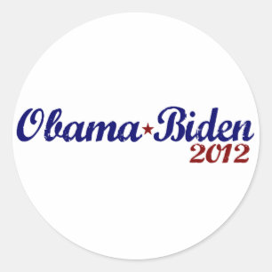 Sticker Rond Obama Biden 2012