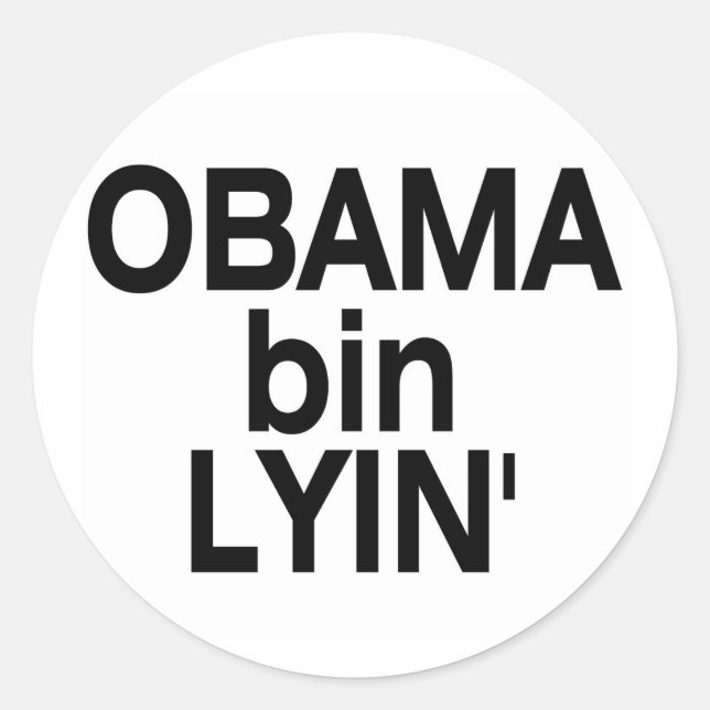 Sticker Rond Obama bin Lyin' (Devant)