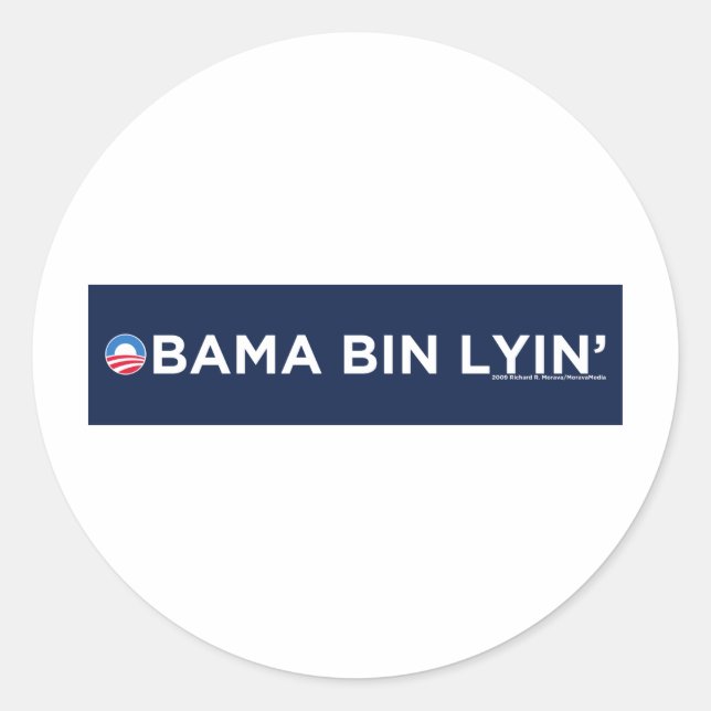 Sticker Rond Obama bin Lyin' (Devant)