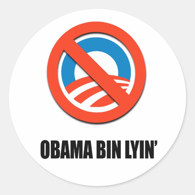 Sticker Rond Obama bin lyin' (Devant)